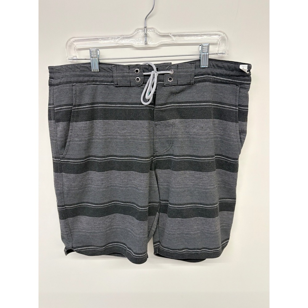 Vissla Surf Sofa Surfer Shorts Men Large Grey Striped Upcycled Poly Gorpcore